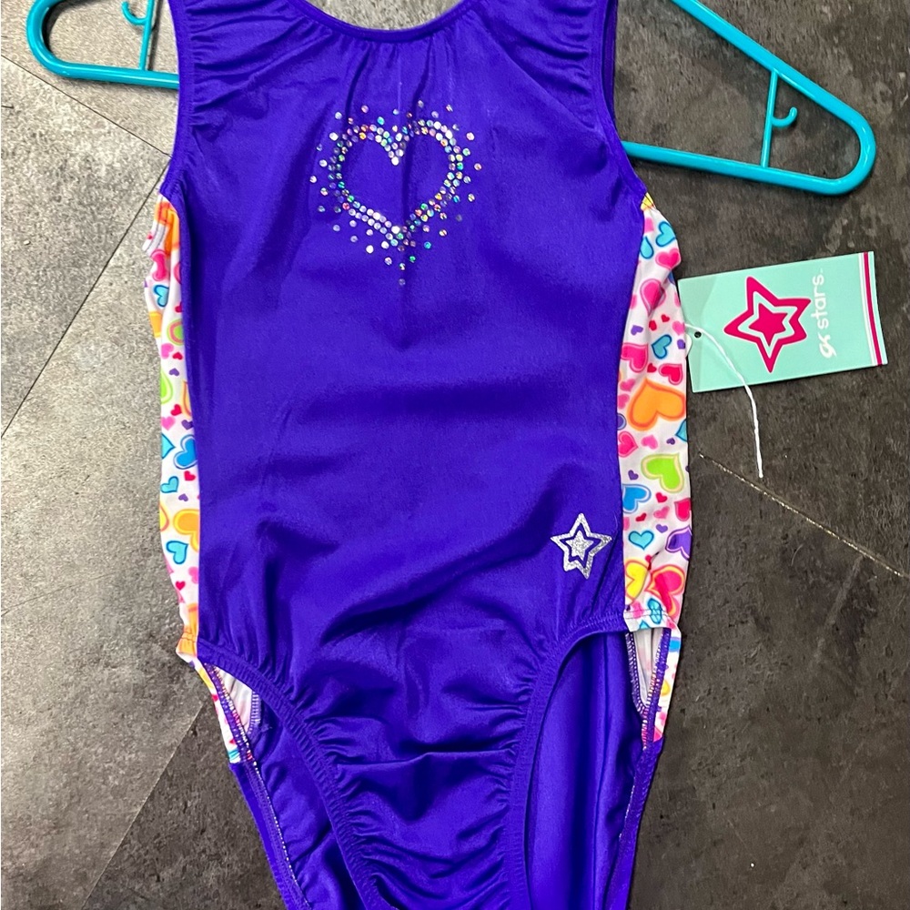 NWT GK Stars gymnastics tumbling dance athletic leotard sz AXS